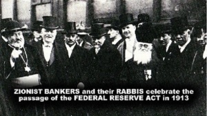 Rabini żydowscy i bankierzy świętują podpisanie Federal Reserve Act. 